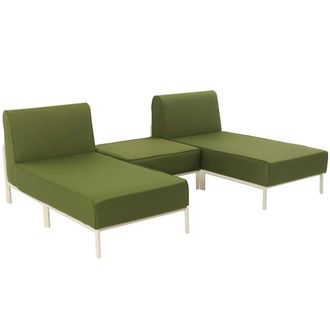 Oviala Conjunto modular de jard&iacute;n bajo para 3 personas verde caqui