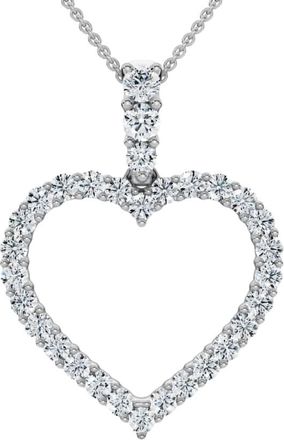 Pompeii3 1ct Diamond Heart Pendant 14K White Gold Necklace