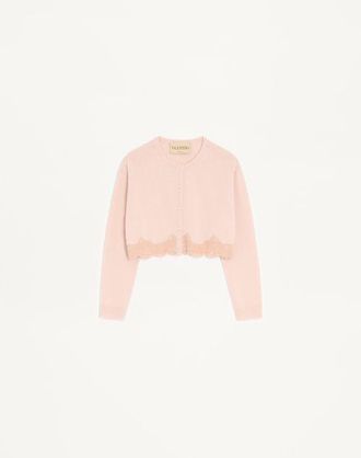 Valentino Wool Cardigan with Lace Wo