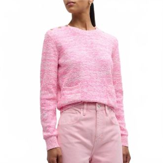 Frame Denim Textured Patch Pocket Sweater In Pink