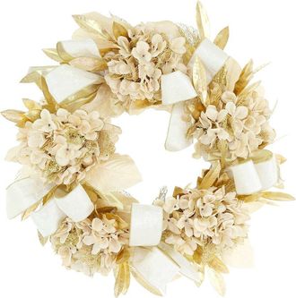 Creative Displays Inc. Handcrafted 26in Holiday Wreath Arranged with Hydrangeas & Bows