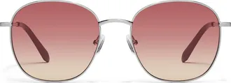Quay Jezabell 56mm Round Sunglasses in Silver/Pinot Taupe at Nordstrom Rack