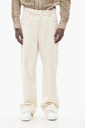 Dior ICONS Pantaloni a Gamba Dritta con Patch Logo in Pelle Dior