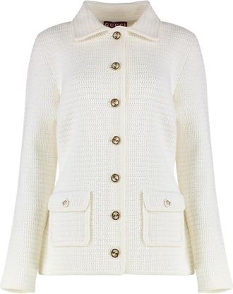 Gucci Katoenen vest - Dames - Vesten - Wit - XS - Katoen - Truien & Vesten