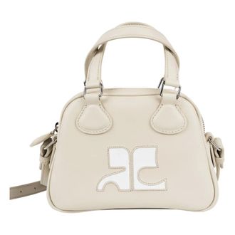 Courr&egrave;ges Mini Borsa Bowling in Pelle - - Bags - Donna - Beige - ONE SIZE