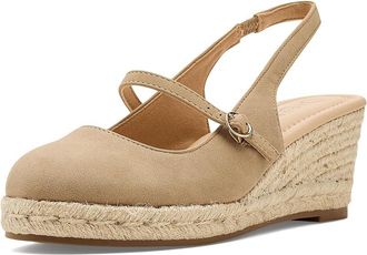 Journee Collection Asmyna Womens Wedge Shoes Sand : 9.5 M, Synthetic