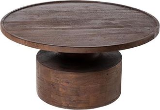 Koketto Home Mesa centro redonda madera mango natural, combinable, 80 cm