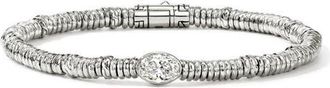 John Hardy JH Lovestruck Heishi Bracelet, Sterling Silver, Lab-Grown Diamond, 1.0TCW at Nordstrom, Size X-Large
