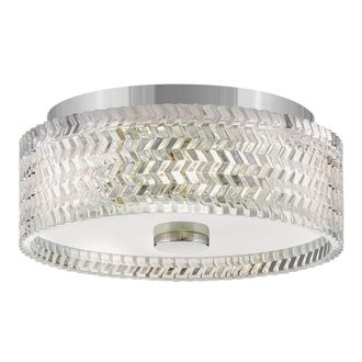 Netlighting Hinkley Elle Cylindrical Ceiling Light Contemporary Chrome 2x E27 in Silver