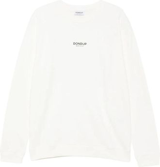 Dondup Regular-fit katoenen sweatshirt met ronde hals - Heren - Sweatshirts - Wit - XL - Katoen - Hoodies & sweatvesten