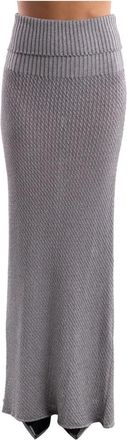 Akep Sissi Lange Rok - Dames - Maxi Rokken - Grijs - S - Polyester - Rokken