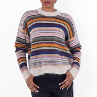 Isabel Marant Drussell Stripe Pattern Sweater, Brand Size 36 ( US Size 4 )