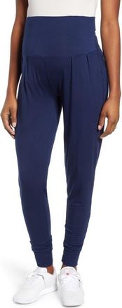 Angel Maternity Tapered Maternity Lounge Pants in Navy at Nordstrom, Size Xx-Large