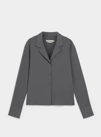 Contemporaine Womens Flowy notch-collar shirt