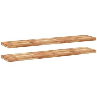vidaXL Estante Flotante 2 Uds Madera Acacia Acabado Aceite 120x30x4 Cm Vidaxl
