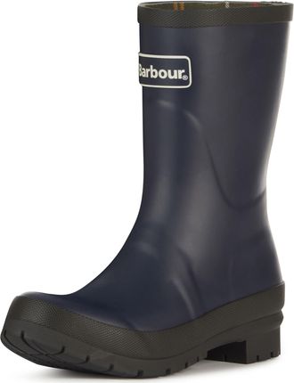 Barbour Womens Banbury Rubber Mid-Cut Rain Walking Back Logo Wellingtons - Navy - 8