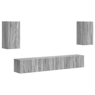 vidaXL Conjunto De Mueble De Tv 5 Pcs Gris Sonoma Madera De Ingenier&iacute;a Vidaxl