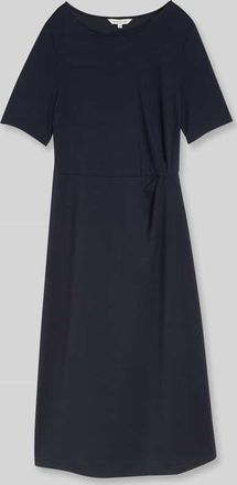 Tom Tailor Regular Fit Midi-Kleid mit Knoten-Detail in Dunkelblau, Gr&ouml;&szlig;e 34