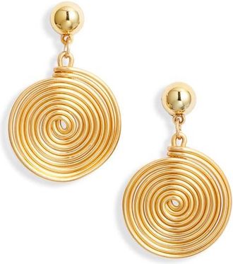 Kenneth Jay Lane Swirl Drop Earrings in Gold at Nordstrom