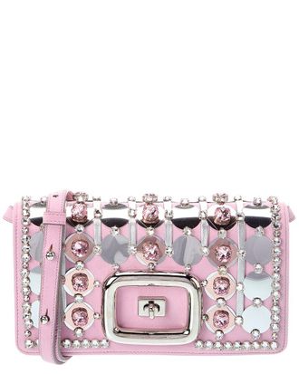 Roger Vivier Logo Leather & Suede Shoulder Bag