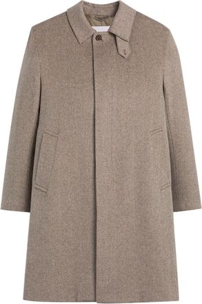 Mackintosh Dunkeld herringbone coat - men - Cupro/Cashmere - 42 - Neutrals