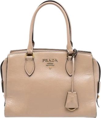 Prada Pre-owned Handbags, female, Brown, Size: ONE SIZE Pre-owned Leather Handbag