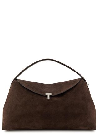 Toteme T-lock Suede top Handle bag - Brown - One Size