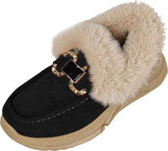 Generic Womens Winter Shoes Snow Boots Orthopedic Arch Support Thermal Non Slip Comfortable Trendy Slip On Fur Lined Ankle Boots Warm Cozy Suede Slipper With 