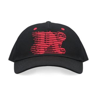 Palm Angels Geborduurde katoenen baseballcap - Heren - Petten - Zwart - ONE Size - Katoen - Accessoires
