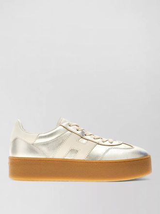Hogan low top sneakers metallic finish rubber sole
