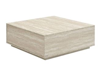 Vente-Unique Coffee Table With 2 Drawers In MDF - W90 Cm - Beige Travertine Effect