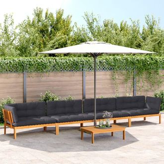vidaXL Set De Sof&aacute;s De Palets De Jard&iacute;n Y Cojines 5 Pzas Madera Acacia Vidaxl