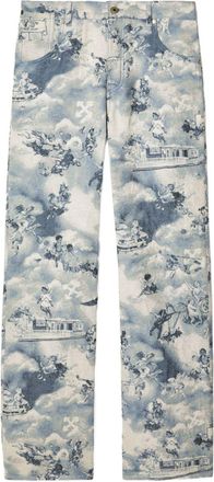 Off-white Jeans Fresco Tapestry - Blu