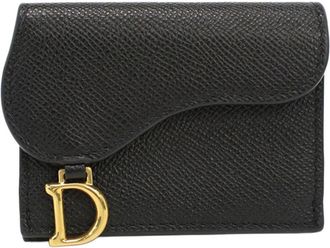 Dior Black Leather Wallet (Tri-Fold) (Pre-Owned)