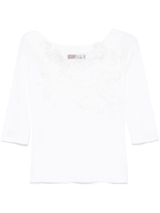 D.exterior D. Exterior Top In White With Lace Neck