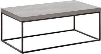 Beliani Mesa de centro gris claro negro 100 x 60 cm efecto cemento base de metal Dorris