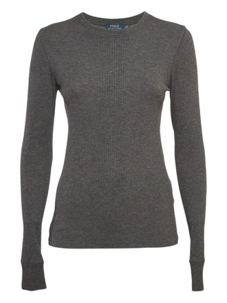 Ralph Lauren crew neck sweater - women - Spandex/Elastane/Lyocell/Cotton - M - Grey