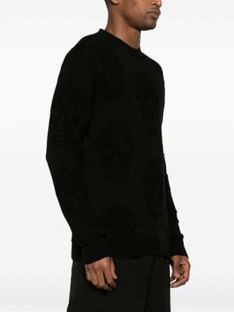 Alexander McQueen Skull Jacquard Sweater - Black