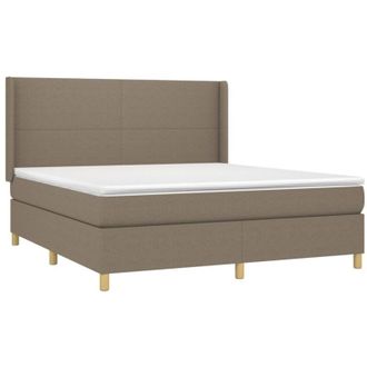 vidaXL Vidaxl - Cama Box Spring Con Colch&oacute;n Tela Gris Taupe 160x200 Cm