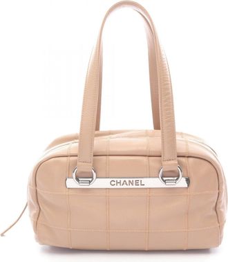 Chanel Beige Leather Boston Bag (Pre-Owned)