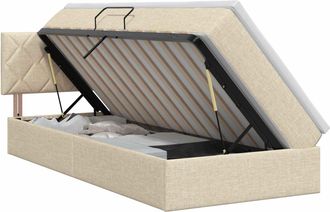 vidaXL Cama Con Almacenamiento Y Colch&oacute;n Crema 100 X 200 Cm Terciopelo Vidaxl