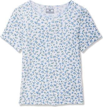 Petite Plume Pima Cotton Pointelle T-Shirt in Blue at Nordstrom, Size X-Large