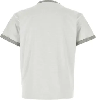 Prada Mens White Cotton Reversible T-Shirt Bianco+grigio Exterior