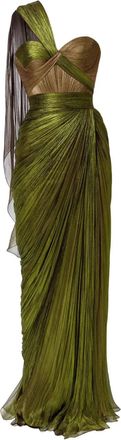 Iris Serban Gedrapeerde jurk - Groen