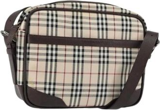Burberry Pre-owned Cross Body Bags, female, Beige, Size: ONE SIZE Pre-owned Canvas Shoulder Bag