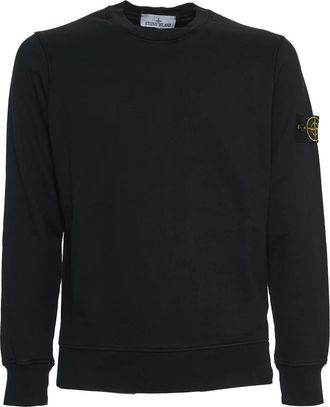 Stone Island Sweatshirts, male, Black, 3XL, Crew Neck Sweatshirt