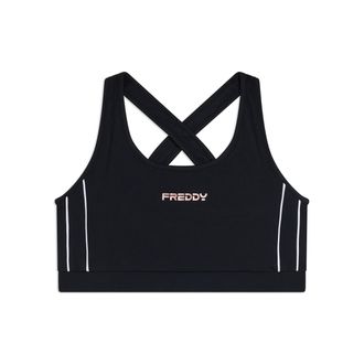 Freddy Top medio supporto in jersey tecnico con spalline incrociate