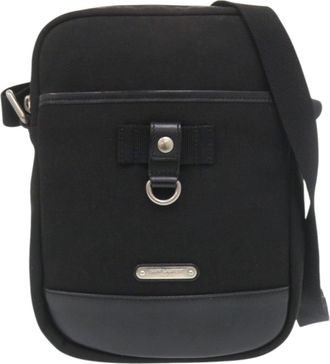 Saint Laurent Black Canvas Leather Shoulder Bag (Pre-Owned)