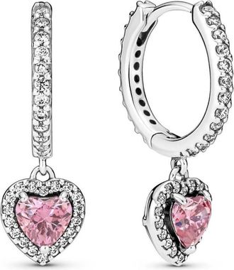 Pandora Sparkling Halo Heart Hoop Earrings