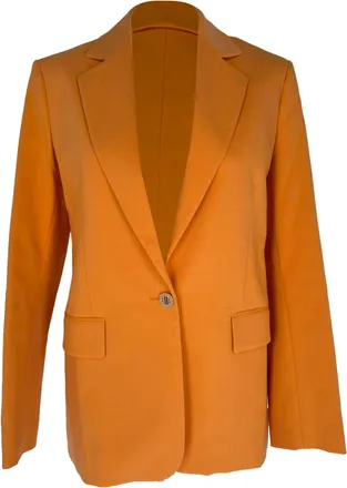 Maje Single Breasted Blazer in Orange Cotton